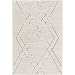 160x230 Tapis de salon graphique en relief - Maya - Creme et beige