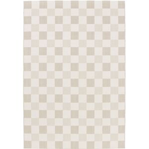 160x230 Tapis motif damier en matiere recyclee - Andy - Beige