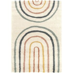 120x170 Tapis a poils longs - Rainbow - Couleurs pastel