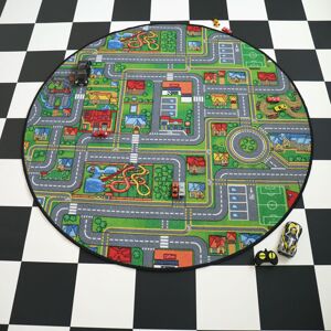 Ø150 Tapis rond de jeu enfant - Circuit de voiture - Ville