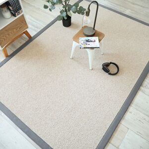 200x200 Tapis naturel en pure laine - Latoon grège - Ganse grise