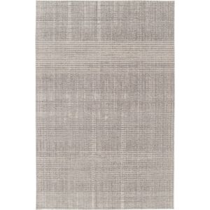 160x230 Tapis souple en tissu chenille recycle - Gaspard - Creme et grege