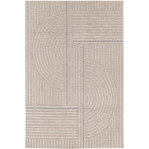 120x170 Tapis souple en matiere recyclee - New Line - Beige et creme