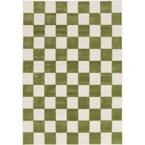 160x230 Tapis exterieur et interieur motif damier - Marius - Vert pistache