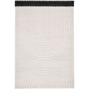 160x230 Tapis de salon en relief - Modern Circle - Creme