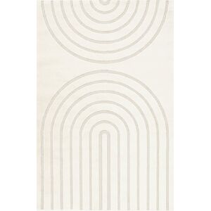 120x170 Tapis de salon - Neo Circle - Courbe ecru et creme