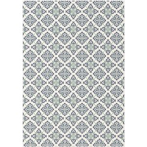 160x230 Tapis d'exterieur et interieur - Louisette - Bleu et vert