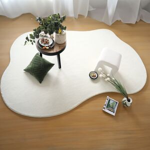 200x300 Tapis contemporain de forme organique - Influence - Blanc creme