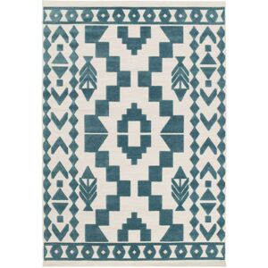 164x230 Tapis exterieur et interieur motif ethnique - Lima - Bleu