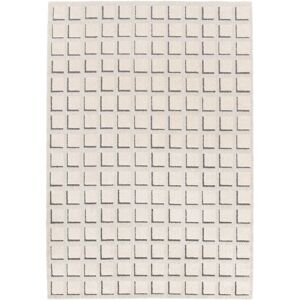 120x170 Tapis de salon graphique en relief - Case - Beige crème