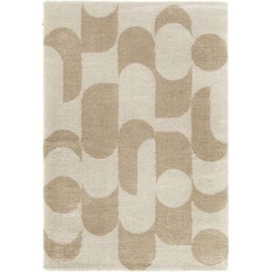 160x230 Tapis de salon en matiere recyclee - Arty - Marron et beige