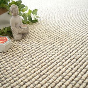 Tapis sur mesure Laine et sisal Caloundra grosses boucles Creme