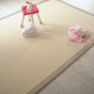 200x290 Tapis pure laine - Latoon écru - Ganse coton grège