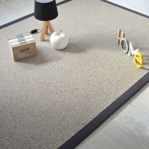 140x200 Tapis pure laine - Latoon gris - Ganse coton anthracite