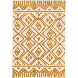 164x230 Tapis exterieur et interieur motif ethnique - Brasilia - Jaune moutarde