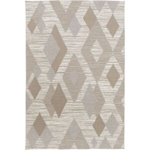 120x170 Tapis tisse en polyester recycle et jute - Jaï - Marron