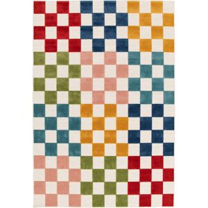 120x170 Tapis extérieur et intérieur motif damier - Petit Marius - Multicolore