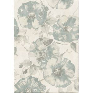 80x150 Tapis de salon motif floral - Dianthus - Beige et couleurs pastel