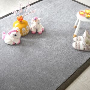 80x150 Tapis velours Hygge gris - Ganse chenille marron chine