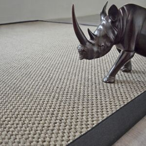 140x200 Tapis sisal - Kidara nuage - Ganse coton noire