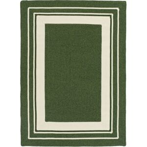 120x170 Tapis imitation fibres naturelles exterieur et interieur - Provence - Vert foret