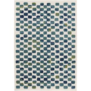 164x230 Tapis extérieur et intérieur motif géométrique - Idylle - Bleu et vert