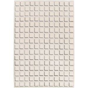 160x230 Tapis de salon graphique en relief - Case - Beige crème