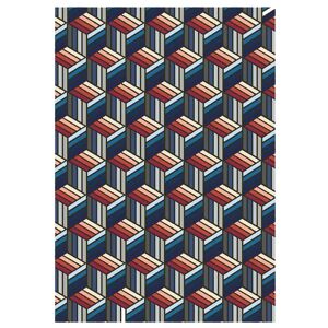 ZAGO Tapis bleu motifs hexagonales en laine 230 x 160 cm Diago - Publicité