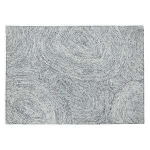 ZAGO Tapis 100% laine gris anthracite et ivoire 200 x 140 cm Huella