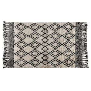 ZAGO Tapis berbere blanc et noir en laine 120 x 170 cm Lozi