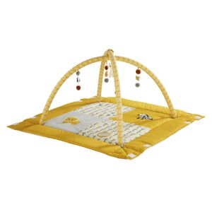 Maisons du Monde Tapis d'eveil bebe en coton jaune moutarde et blanc D125