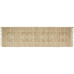 Maisons du Monde Tapis de couloir kilim tisse en jute et coton beige 80x300