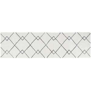 Maisons du Monde Tapis de couloir style berbère tufté noir et blanc 80x300