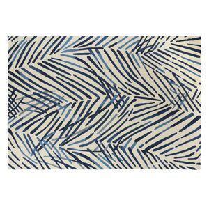 Maisons du Monde Tapis en polypropylene imprime vegetal bleu et blanc 160x230