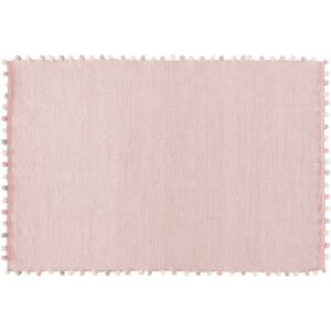 Maisons du Monde Tapis enfant en coton rose a pompons 120x180