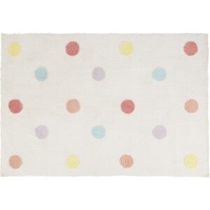 Maisons du Monde Tapis enfant tufté à pois colorés multicolores 120x180 Blanc 120x180cm