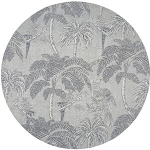 Maisons du Monde Tapis rond tissé jacquard beige imprimé gris anthracite D200 - Publicité