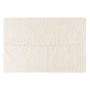 Maisons du Monde Tapis tisse en laine et coton ecru motifs graphiques 140x200 Blanc 140x200x2cm