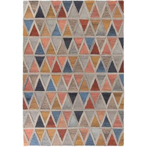 Tapis géométrique scandinave en laine multicolore 120x170