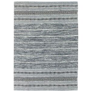 The Deco Factory Tapis 100% coton blanc-noir 120x170