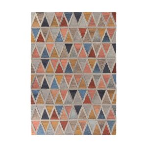 Tapis géométrique scandinave en laine multicolore 160x230