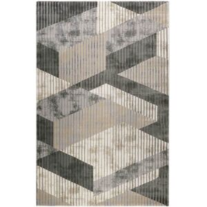 Esprit Tapis motif effet 3D relief tons de gris pour salon/ chambre 200x133