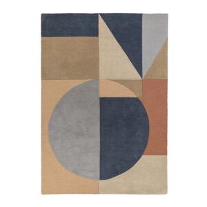 Tapis géométrique design en laine multicolore 200x290