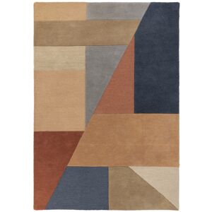 Tapis géométrique design en laine multicolore 120x170