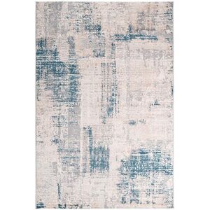 Deladeco Tapis rayé design en polyester bleu 200x290