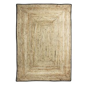 The Deco Factory Tapis en jute et coton bande noire 160x230 Noir 230x160x160cm