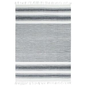 The Deco Factory Tapis 100% coton lignes gris-blanc 190x290