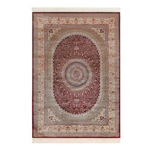 Wecon Home Tapis tisse fin vintage rouge de tres grande qualite soyeux 140x80