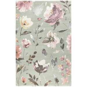 Wecon Home Tapis floral contemporaine en polypropylene vert menthe 80x150