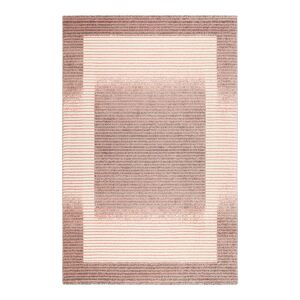 Wecon Home Tapis rayé contemporaine en polyester rose 160x225